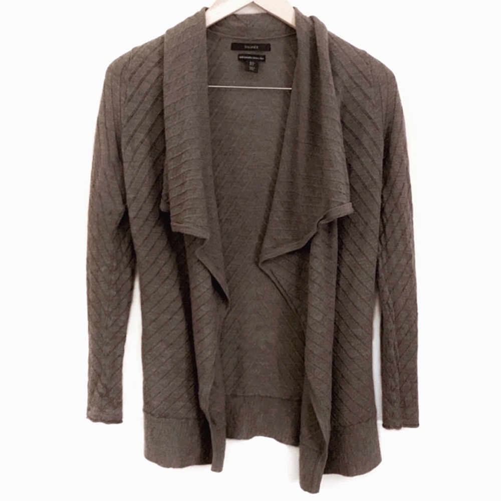 [Tahari] 100% Extrafine Merino Wool Open Cardigan